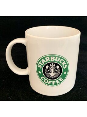 Vintage Starbucks Coffee Mug 1992 Full Siren Belly Button Logo Split Tail Cup